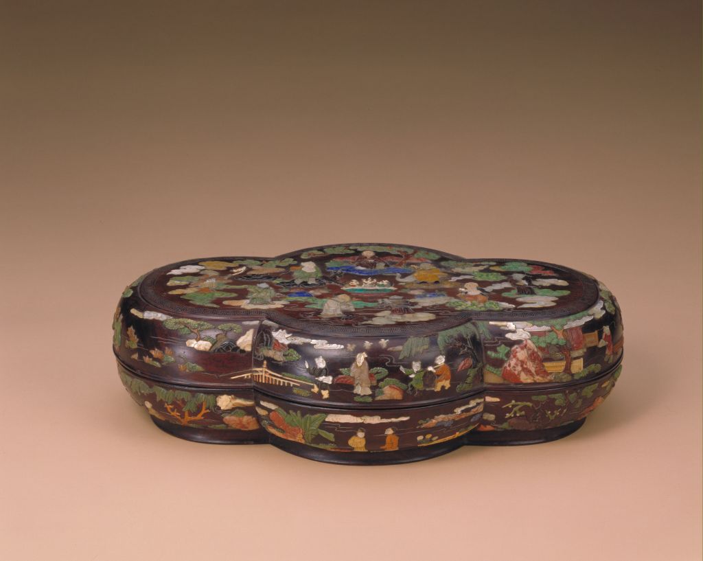 图片[1]-Red sandalwood treasure inlaid with eight immortals, Begonia style box-China Archive